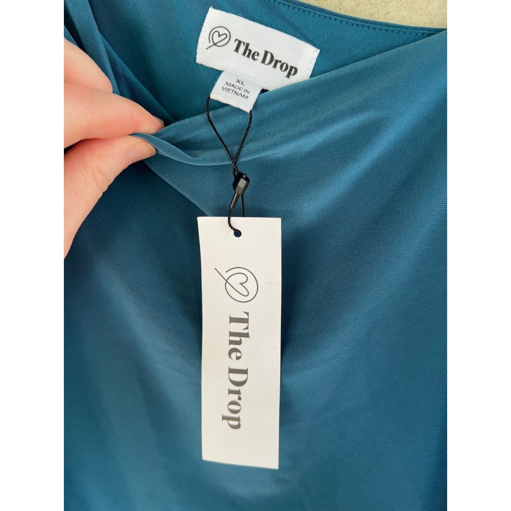 The Drop Lupita Legion Blue One Shoulder Side Slit Maxi Dress XL NWT - Picture 4 of 7